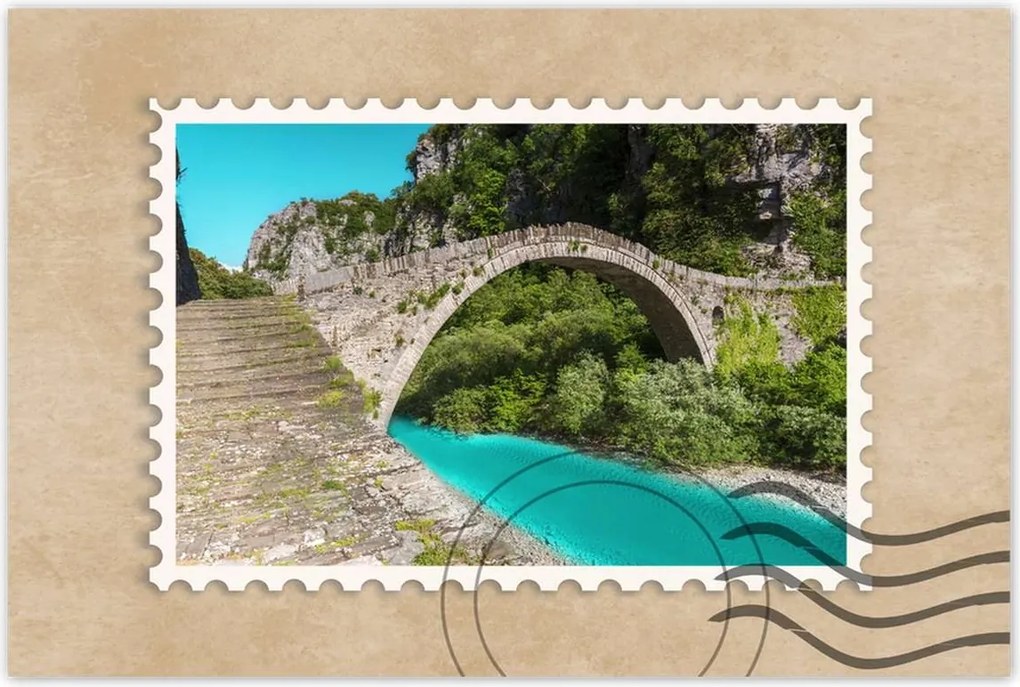 Poszterek 120x80 Türkiz folyó híd