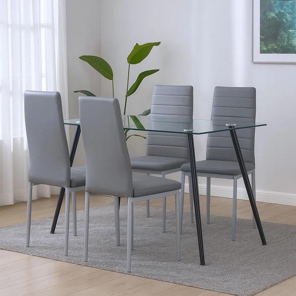 Nash 4+1 étkező garnitúra szürke-szürke