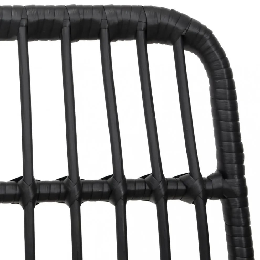 2 db fekete polietilén rattan kerti szék 48 x 62 x 84 cm