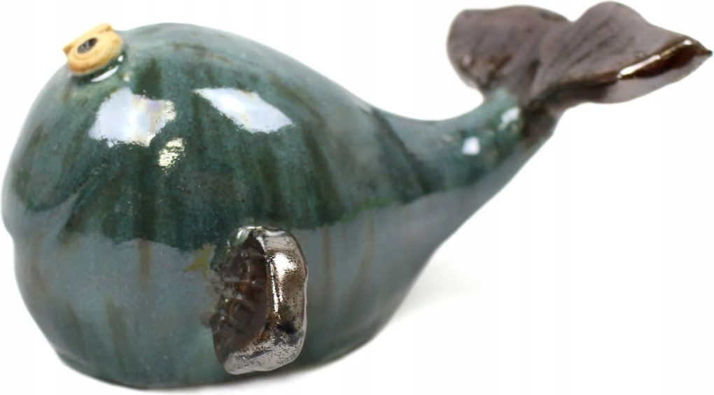 Bálna-türkiz alakú kerámia figura