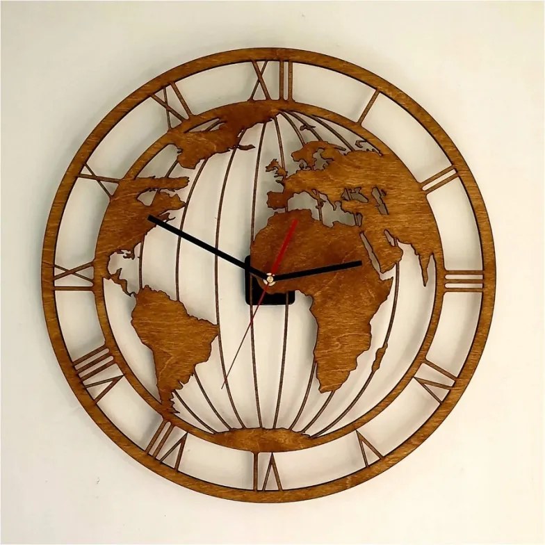 Modern falióra térkép ezüst 50x50cm nappali étkező Ajándék