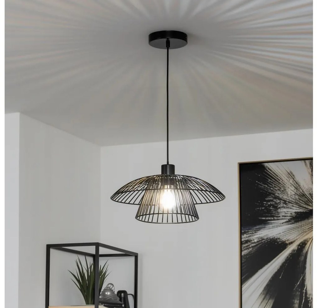 Brilagi - LED függőlámpa kábellel CERIA WIRE 1xE27/40W/230V Ø 38 cm fekete