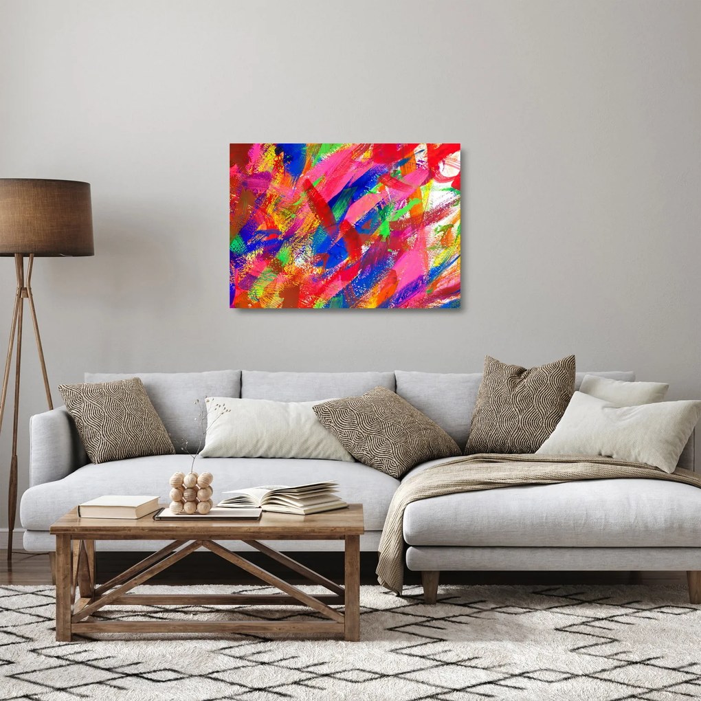 Kép - Színes absztrakció (üvegen) (70x50 cm)