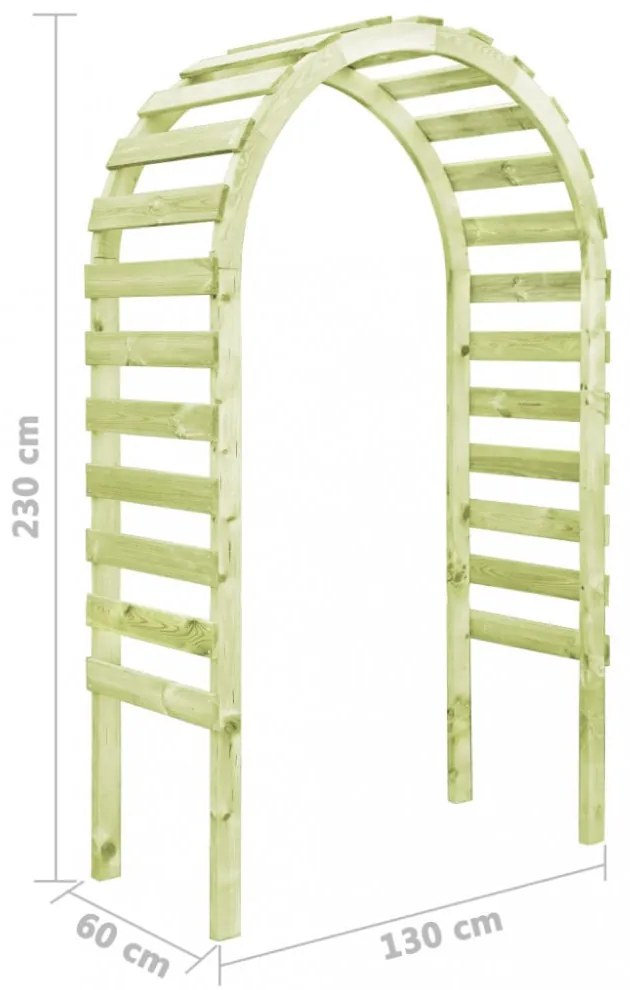 impregnált fenyőfa kerti pergola 130 x 60 x 230 cm