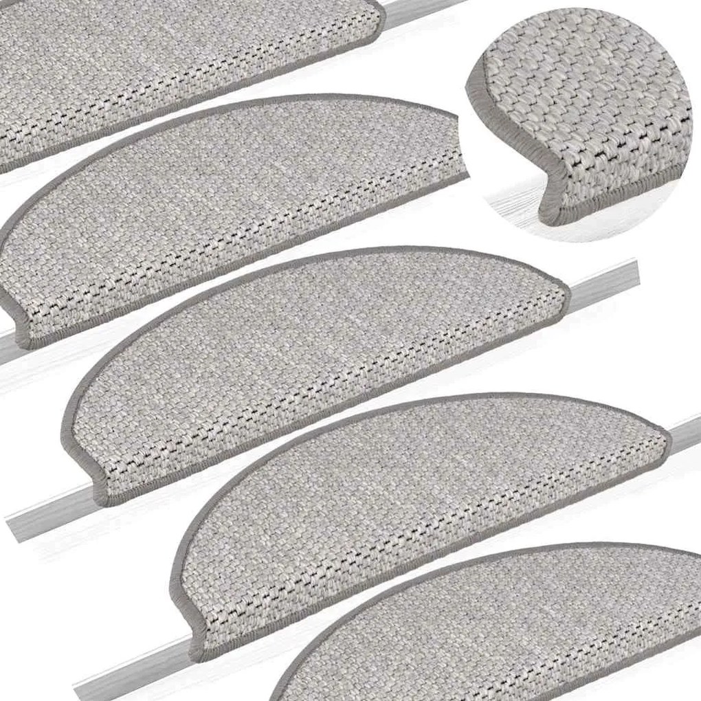 15 db szizál hatású platina öntapadó lépcsőszőnyeg 65x21x4 cm