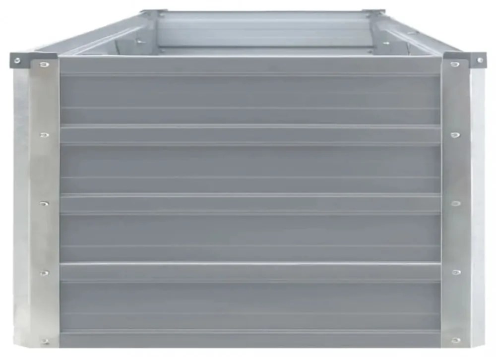 Szürke horganyzott acél kerti virágtartó 320 x 40 x 45 cm