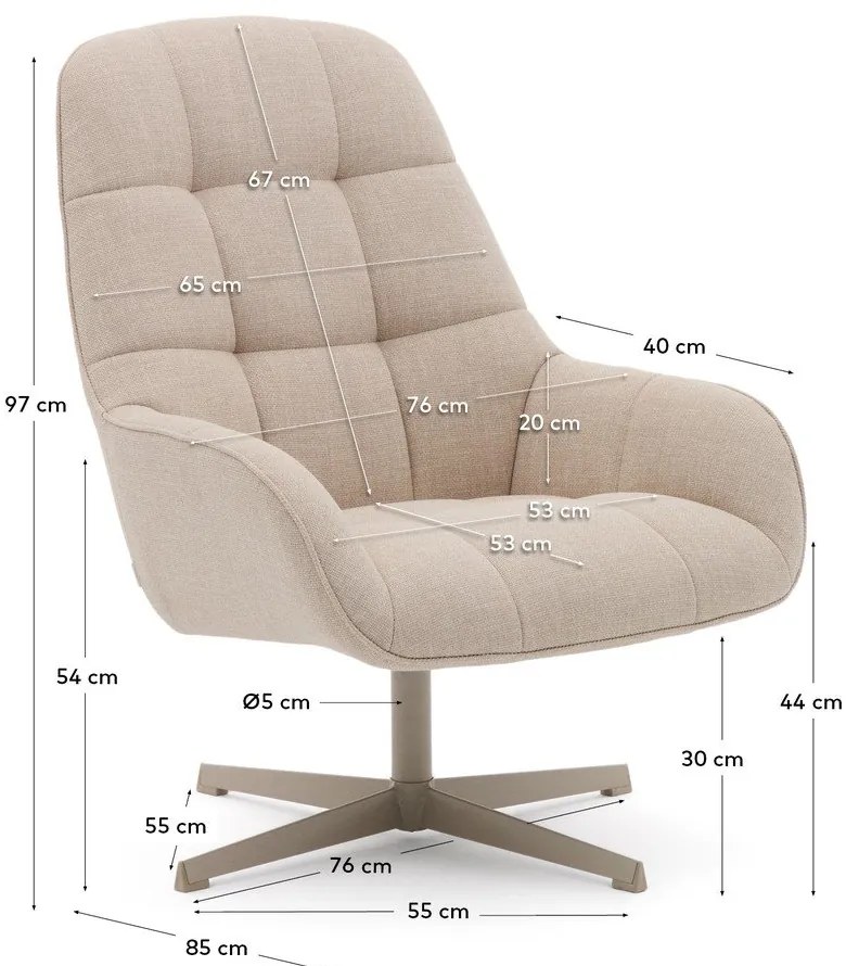 Bézs forgó fotel Jaspe – Kave Home