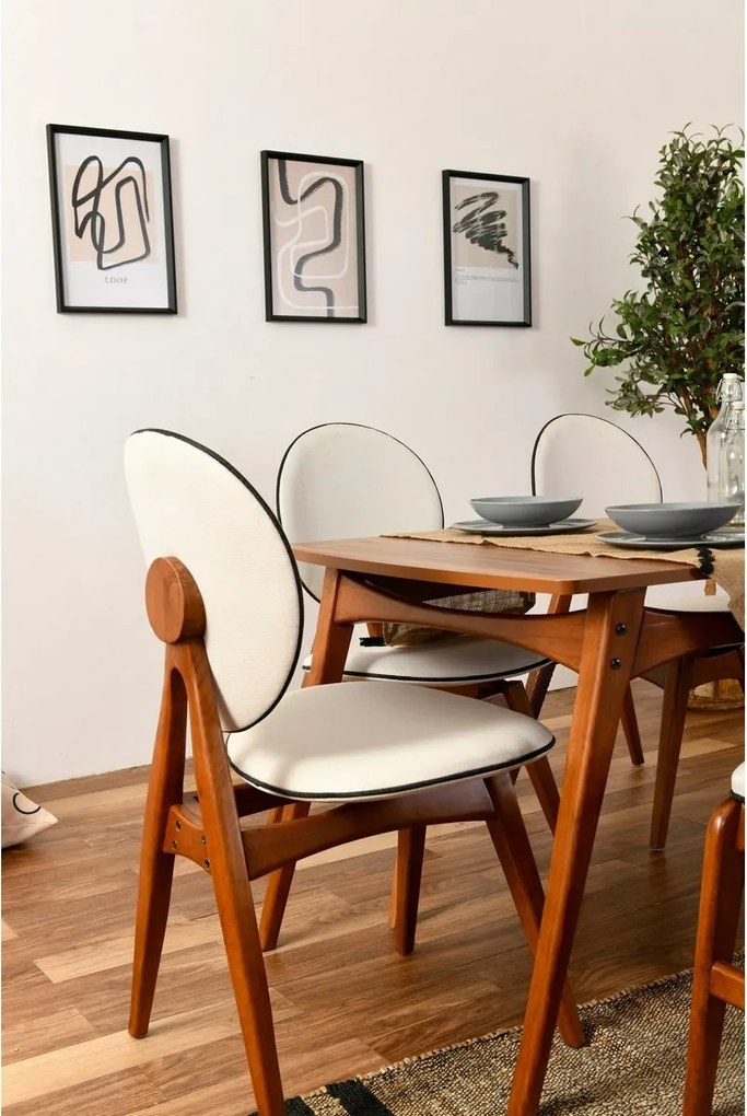 Touch Walnut and Cream étkezőgarnitúra