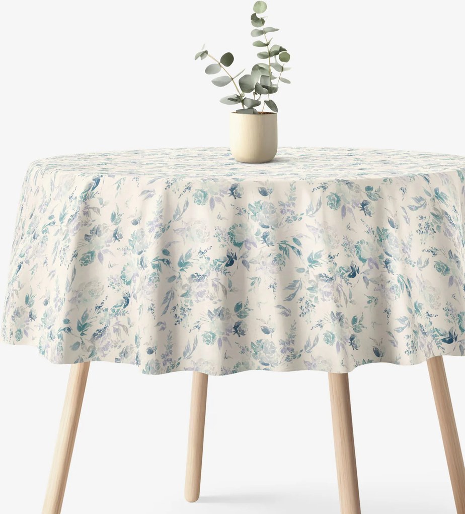 Goldea kör alakú dekoratív terítő valencia - növénylenyomatok Ø 230 cm