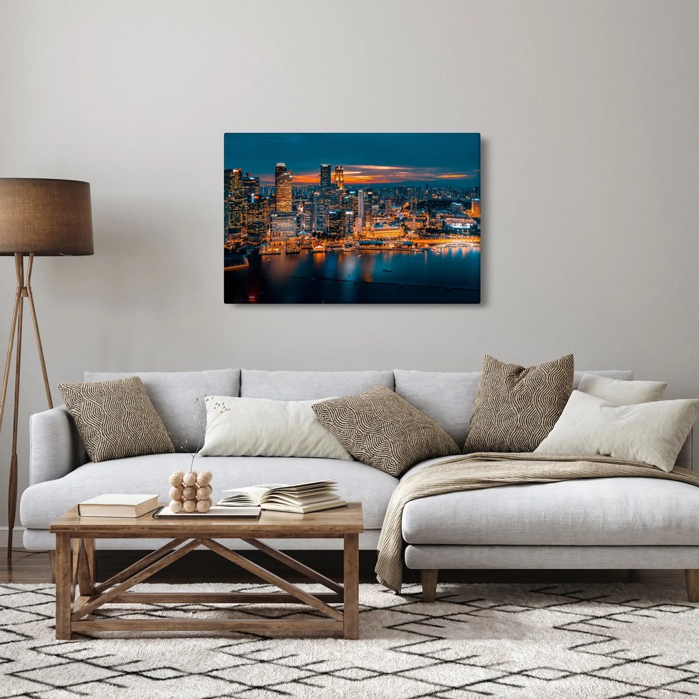 Éjszakai város képe (90x60 cm)