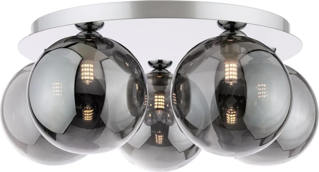 Dar Lighting modern mennyezeti lámpa foley füstös csiszolt króm darfol5450-24
