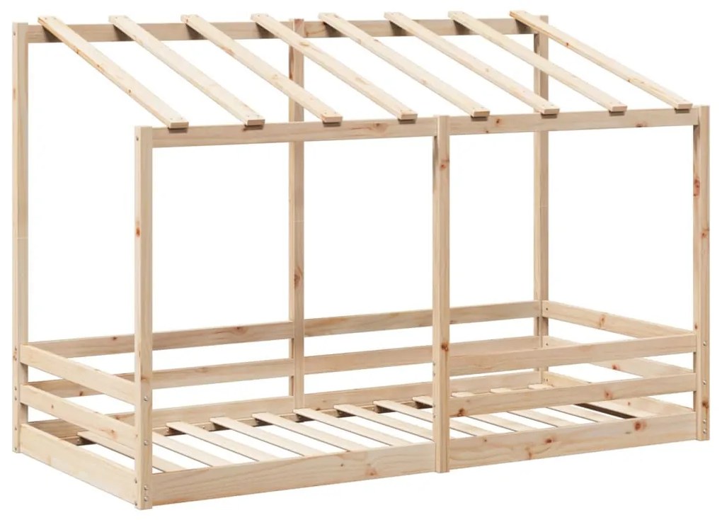 tömör fenyőfa gyerekágy tetővel 100 x 200 cm