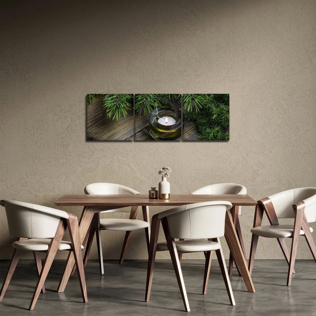 Kép - karácsonyi gyertya (órával) (90x30 cm)