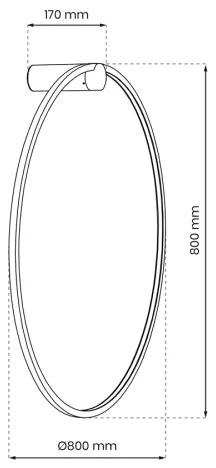 LED fali lámpa SATURNO LED/46W/230V 80 cm átmérő IP44 arany