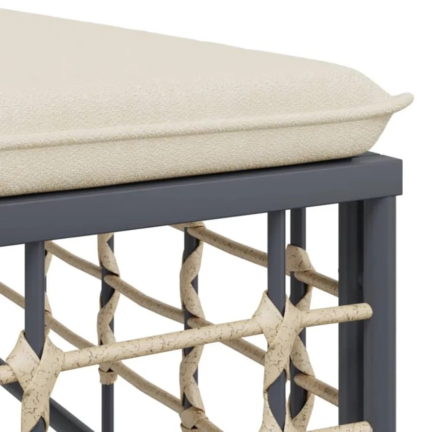 vidaXL 7 részes antracitszürke polyrattan kerti ülőgarnitúra párnákkal