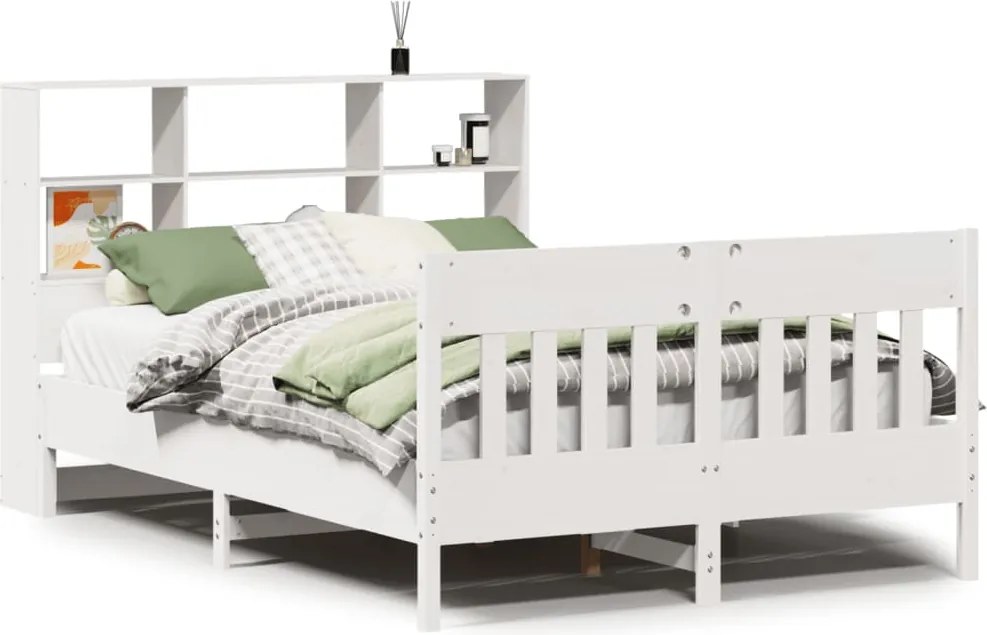 vidaXL fehér tömör fenyőfa ágy matrac nélkül 160 x 200 cm