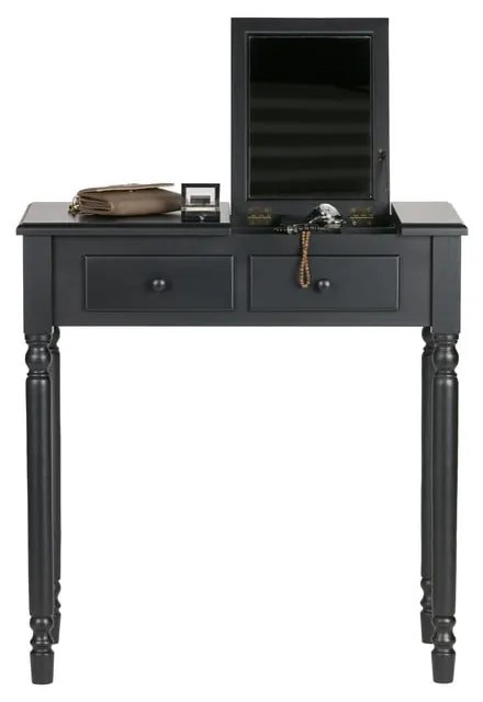 Romy fekete borovi fenyő fésülködőasztal - WOOOD