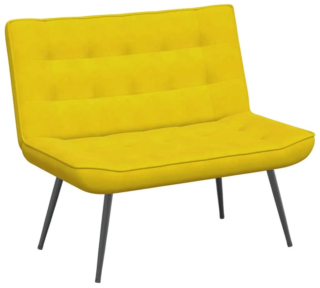vidaXL sárga bársonypad 110 x 74 x 84 cm
