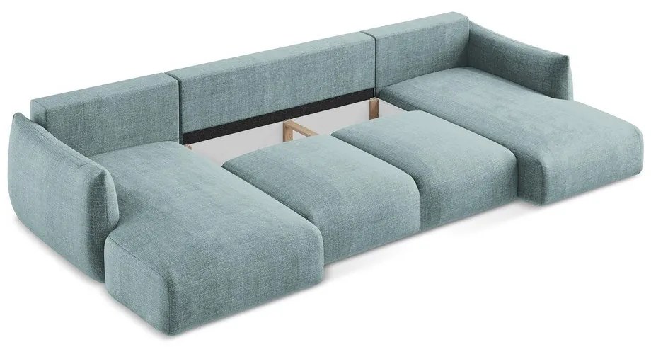 Kék kinyitható sarokkanapé (U alakú) Leila – Makamii