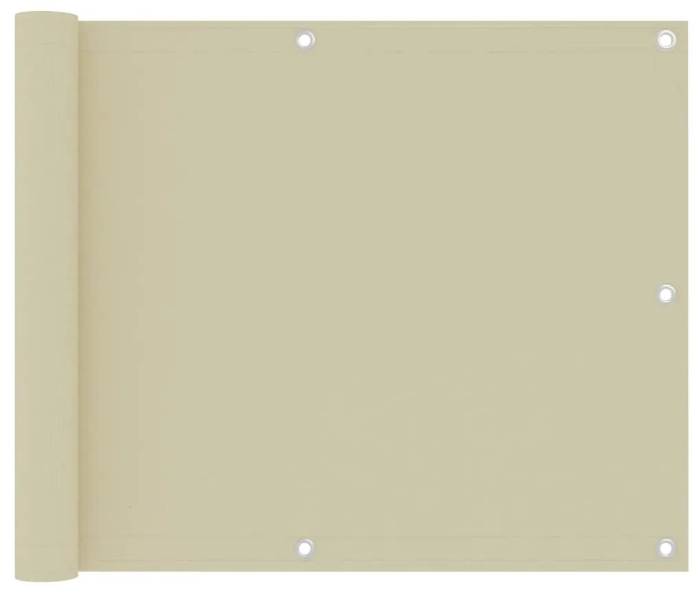 krémszínű oxford-szövet erkélynapellenző 75 x 300 cm