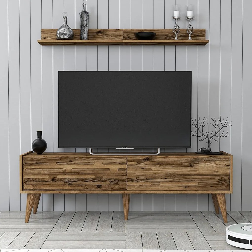 Valensiya TV-állvány, dió, 140 cm