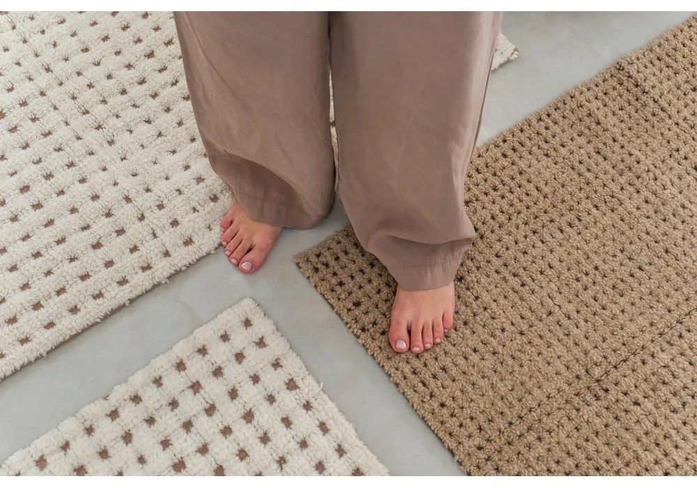 Bézs mosható-kézi szövésű gyapjú szőnyeg 80x140 cm Unexpected Wool – Lorena Canals