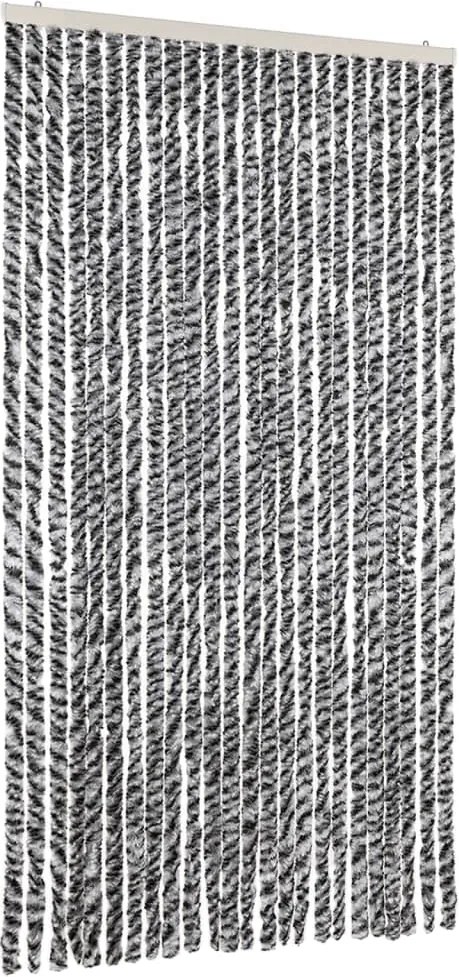 vidaXL szürke és fekete és fehér zsenília rovarfüggöny 100 x 230 cm
