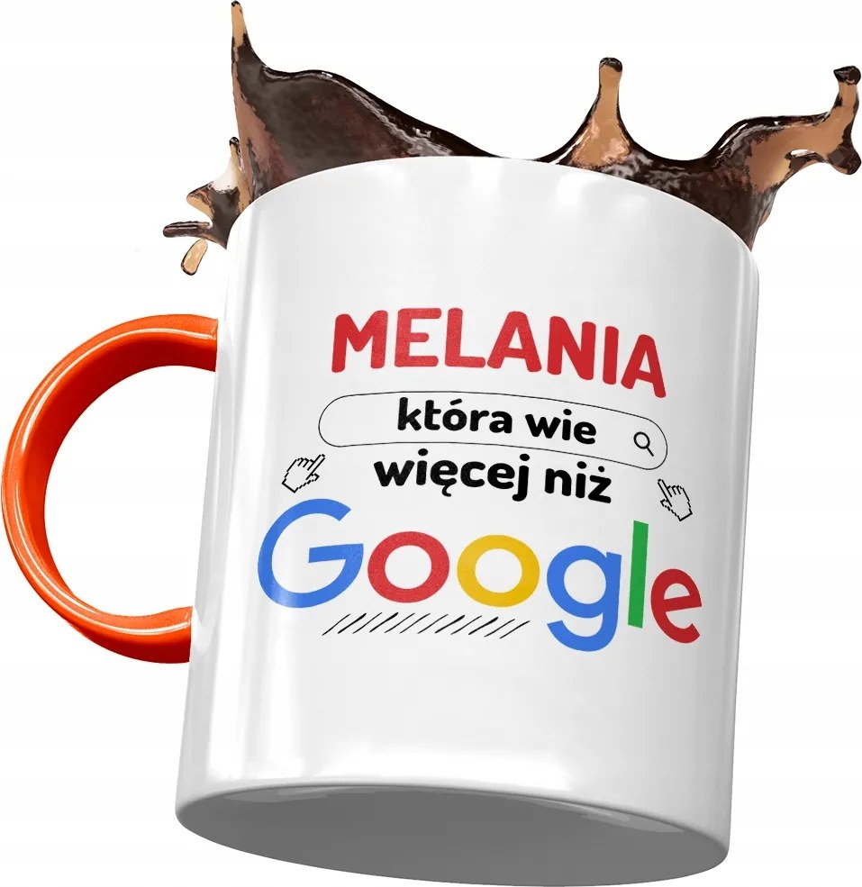 Narancssárga Bögre Melania Barátnőnek Ajándék Nyomtatott Fotóval