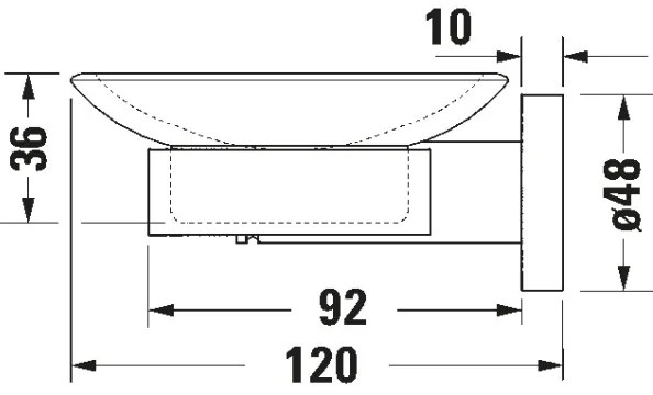 Duravit 99184600 - D-CODE fali szappantartó, jobb oldali, matt fekete