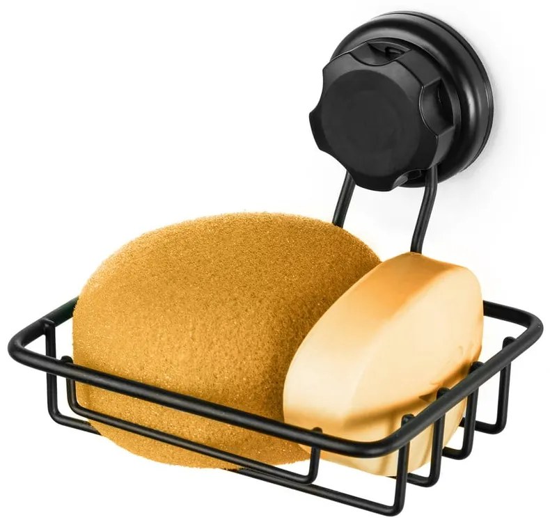 Bestlock Black Soap & Sponge Holder fekete öntapadós fali szappantartó - Compactor