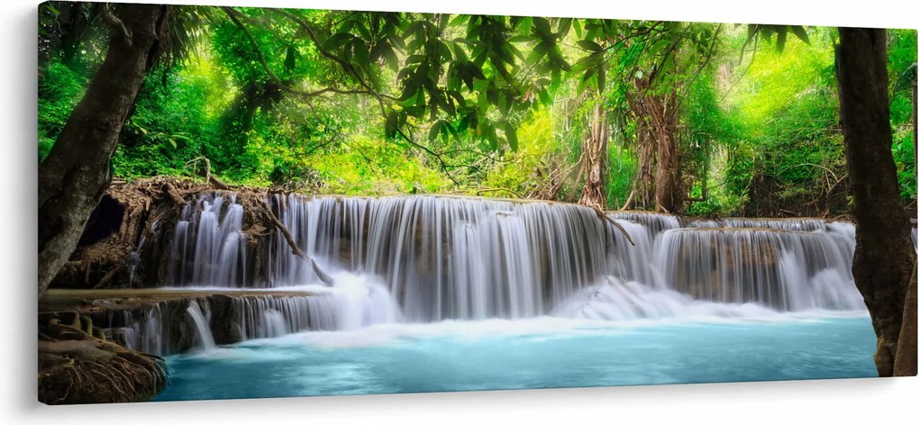 Kép - Vízesés, kék (120x50 cm)