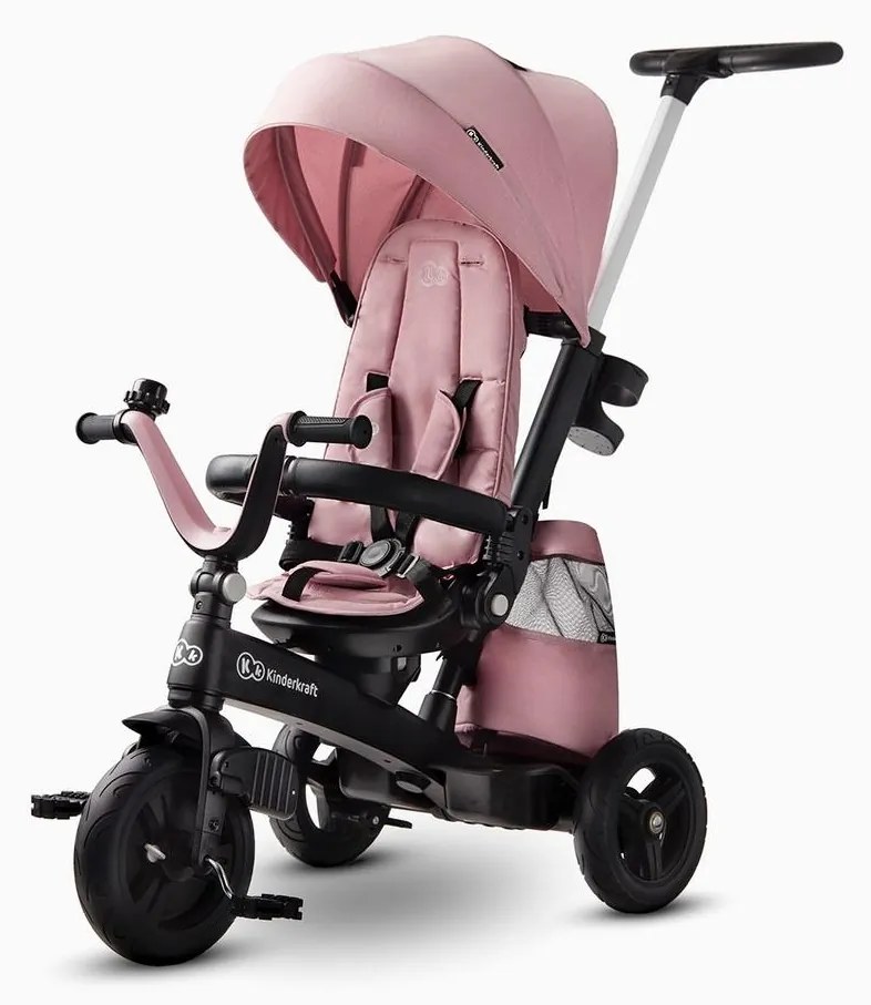 Kinderkraft KINDERKRAFT - Gyermek tricikli 5v1 EASYTWIST rózsaszín/fekete AG0164