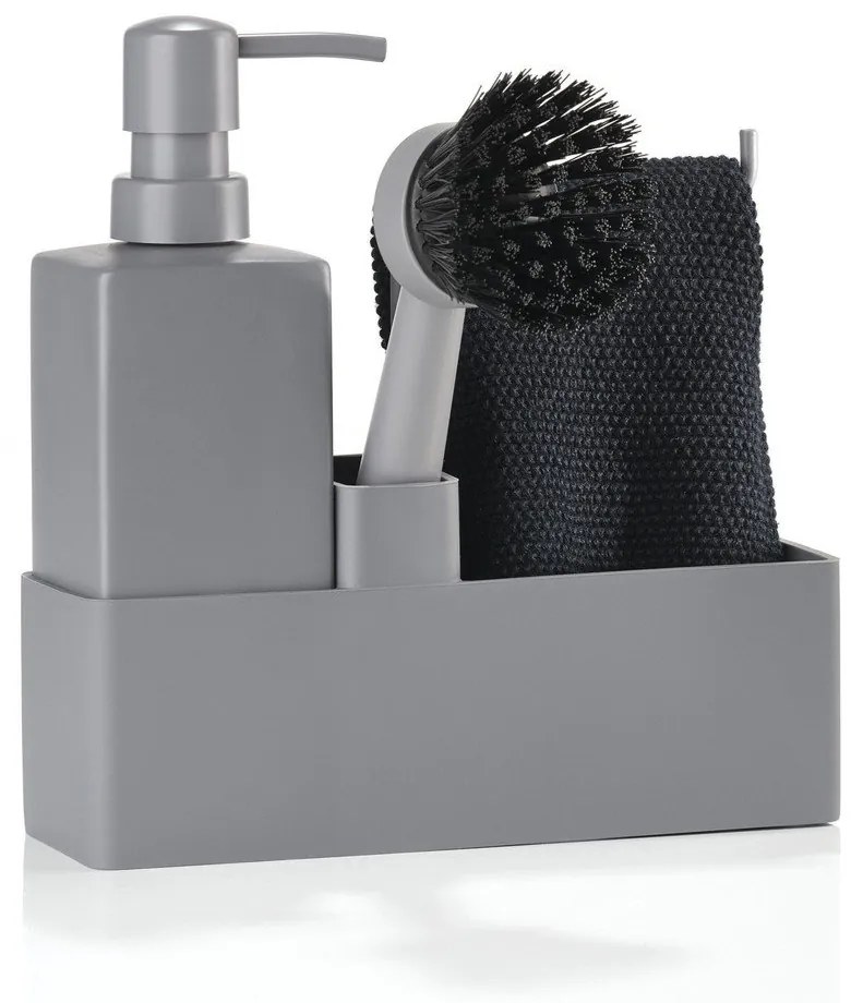 Szürke műanyag-szilikon mosogatóeszköz tartó Singles – Zone