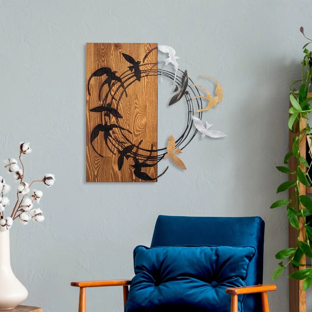 Spiral fém fa fali dekoráció, 58×58 cm – TR891TNL2368