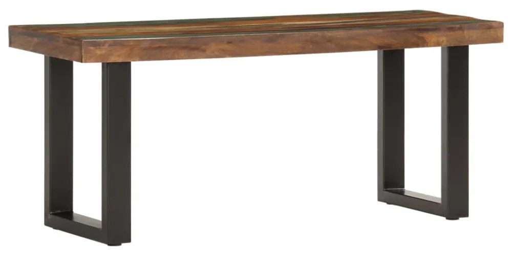 tömör újrahasznosított fa és acél pad 110 cm