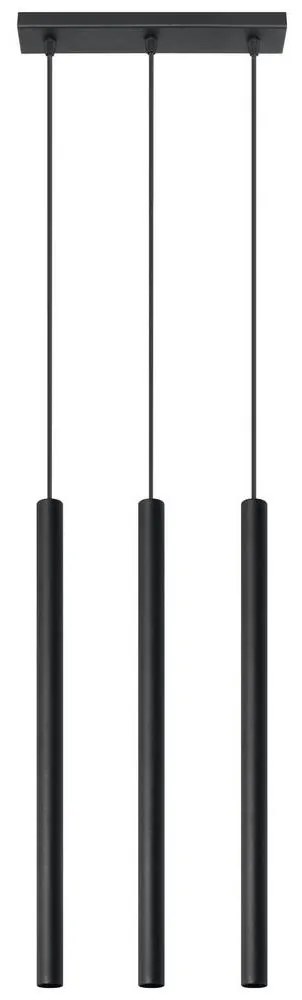 Sollux SL.0470 - Csillár zsinóron PASTELO 3 3xG9/8W/230V fekete