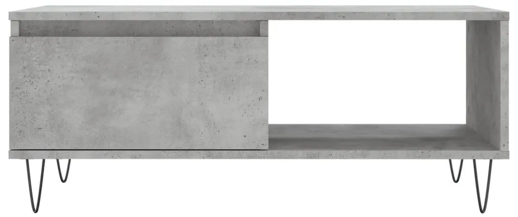 Betonszürke szerelt fa dohányzóasztal 90x50x36,5 cm
