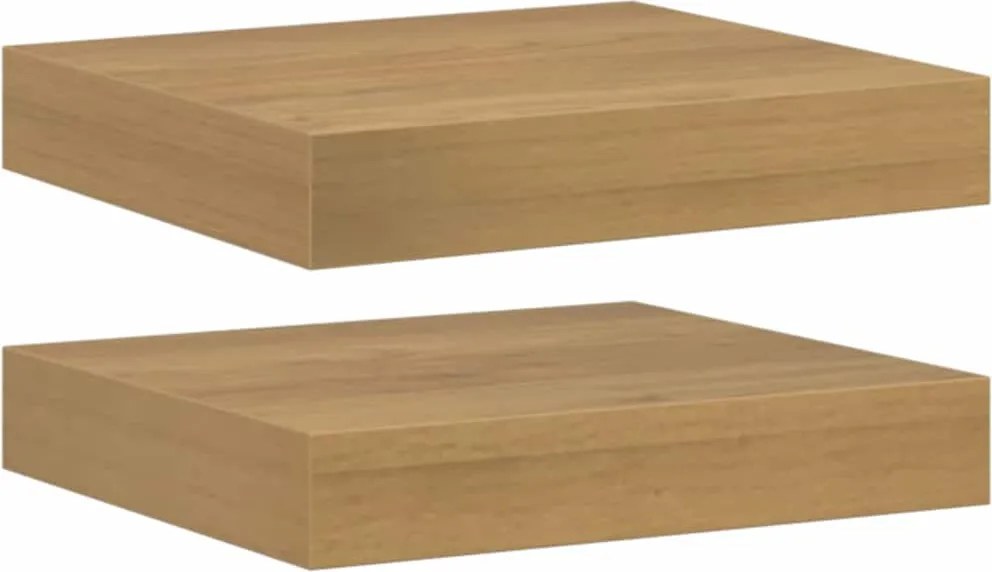 vidaXL Falpolc Falra szerelhető 2 pcs Barna 23 x 23,5 x 4 cm Faanyag