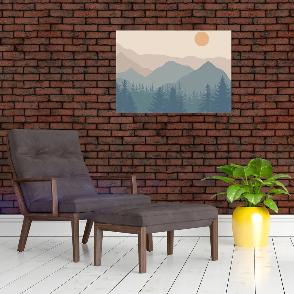 Üveg kép - Türkiz hegység N⁰1 (70x50 cm)