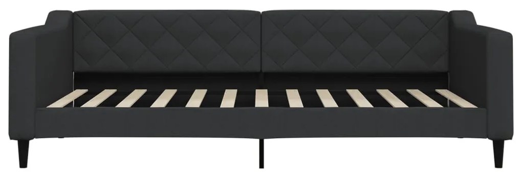 fekete szövet kanapéágy matraccal 100 x 200 cm