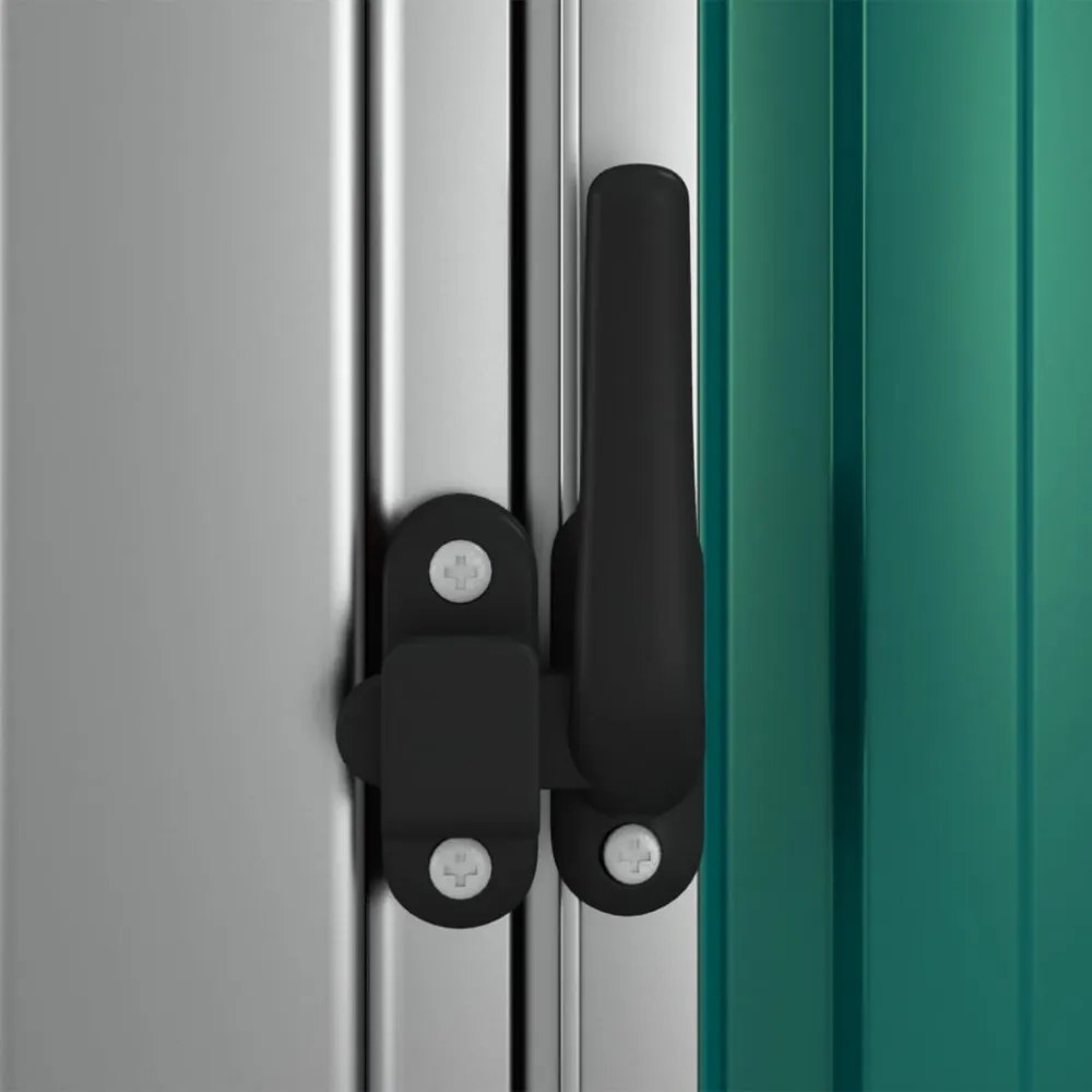 zöld kerti fészer horganyzott acélból 118,5 x 97 x 209,5 cm