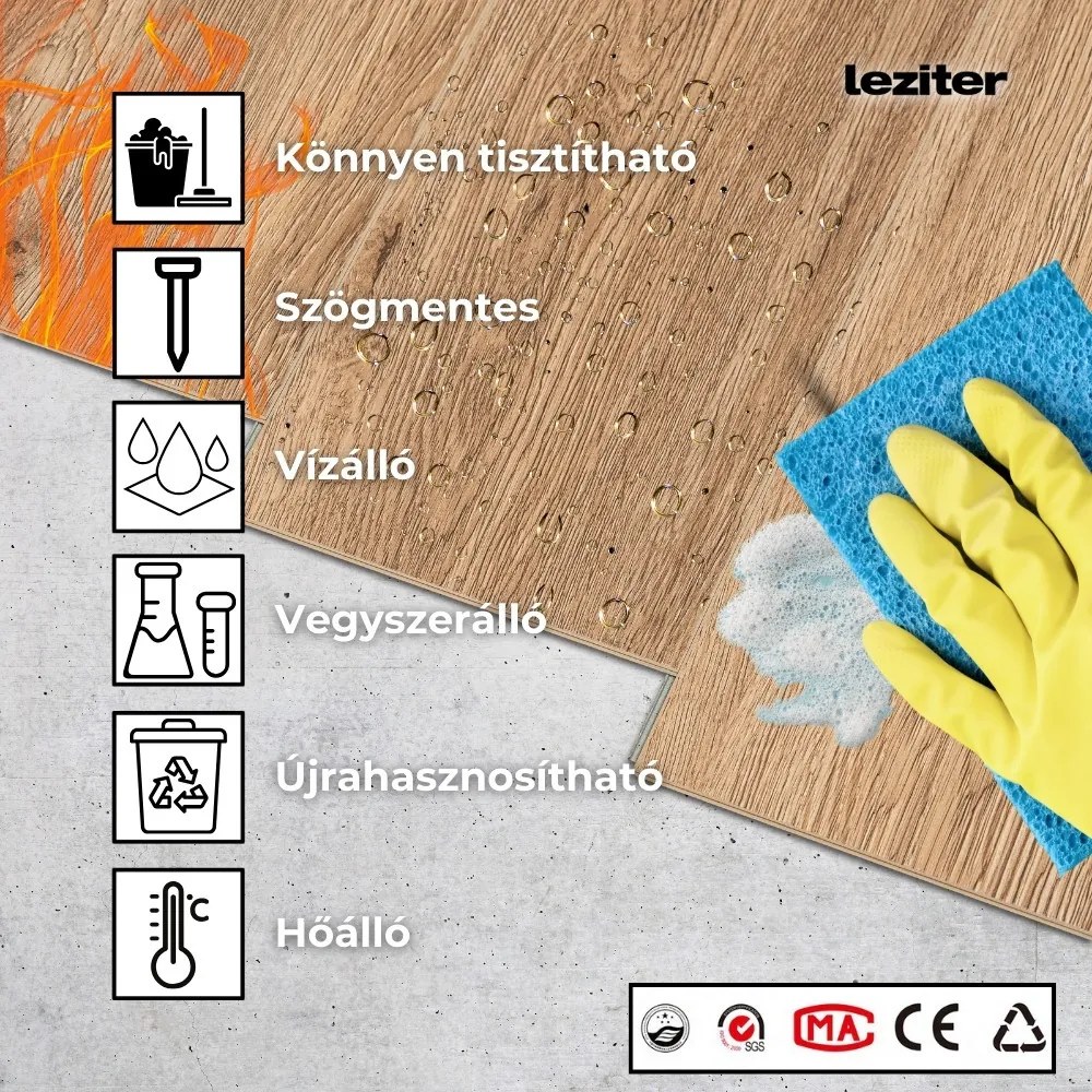 Leziter Kent tölgy Vinyl SPC fózolt padló