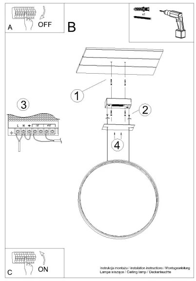 Thoro TH.221 - LED Csillár zsinóron RIO LED/30W/230V CRI95 4000K átm. 55 cm arany