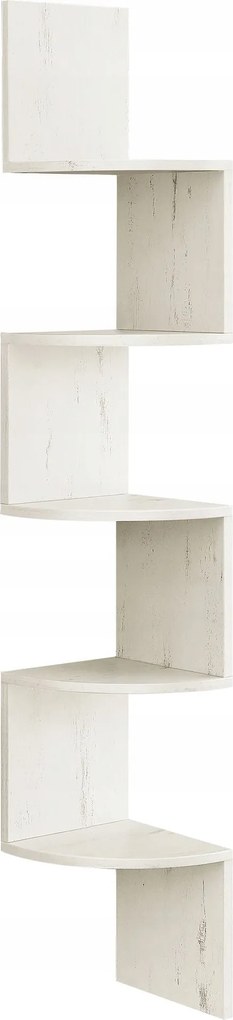Sarok akasztós könyvespolc dekoráció 5 polc fehér-szemcsés szín