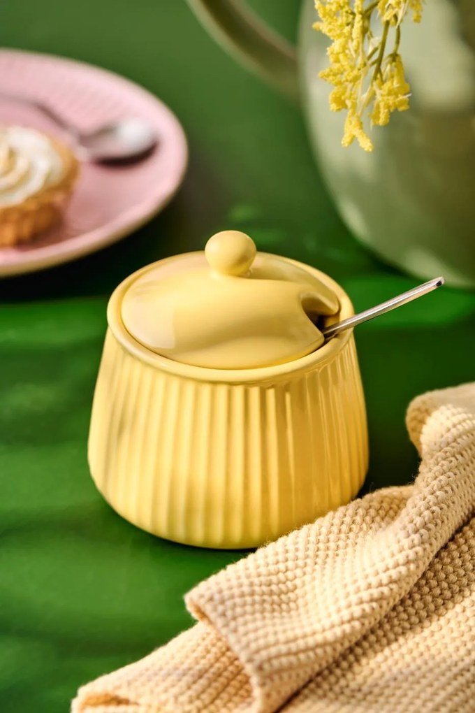 IB Laursen Kerámia cukortartó MYNTE LEMONADE sárga