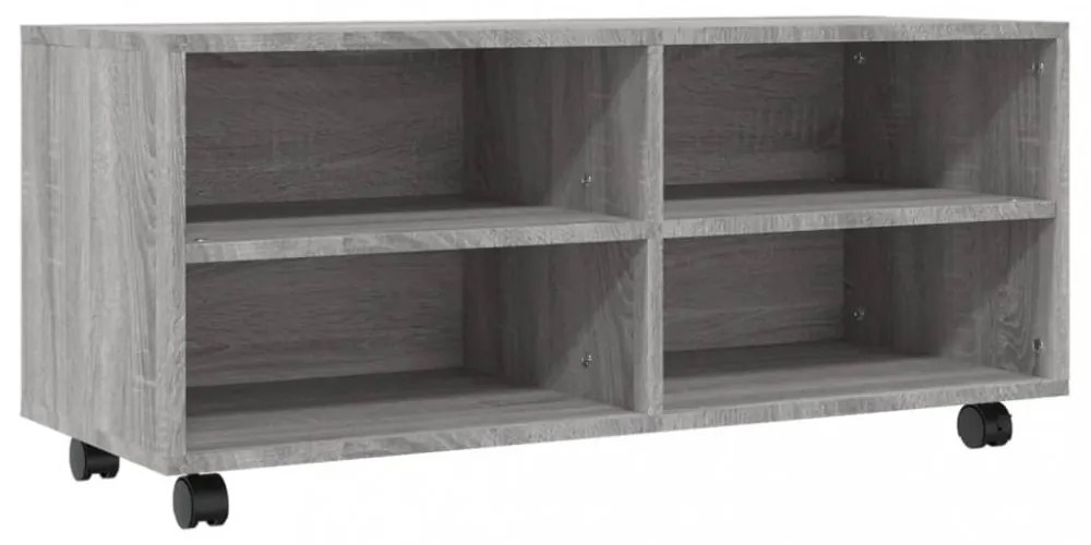 szürke sonoma színű szerelt fa TV-szekrény görgőkkel 90x35x35cm
