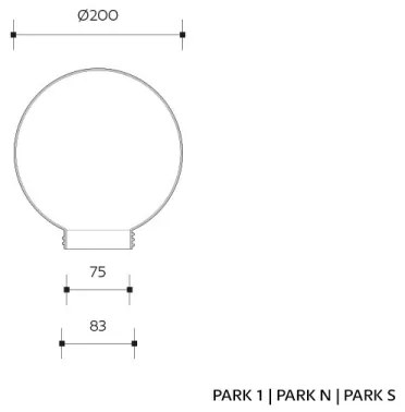 Pótló árnyékoló PARK E27 falikarhoz, prizmatikus, 20 cm átm.