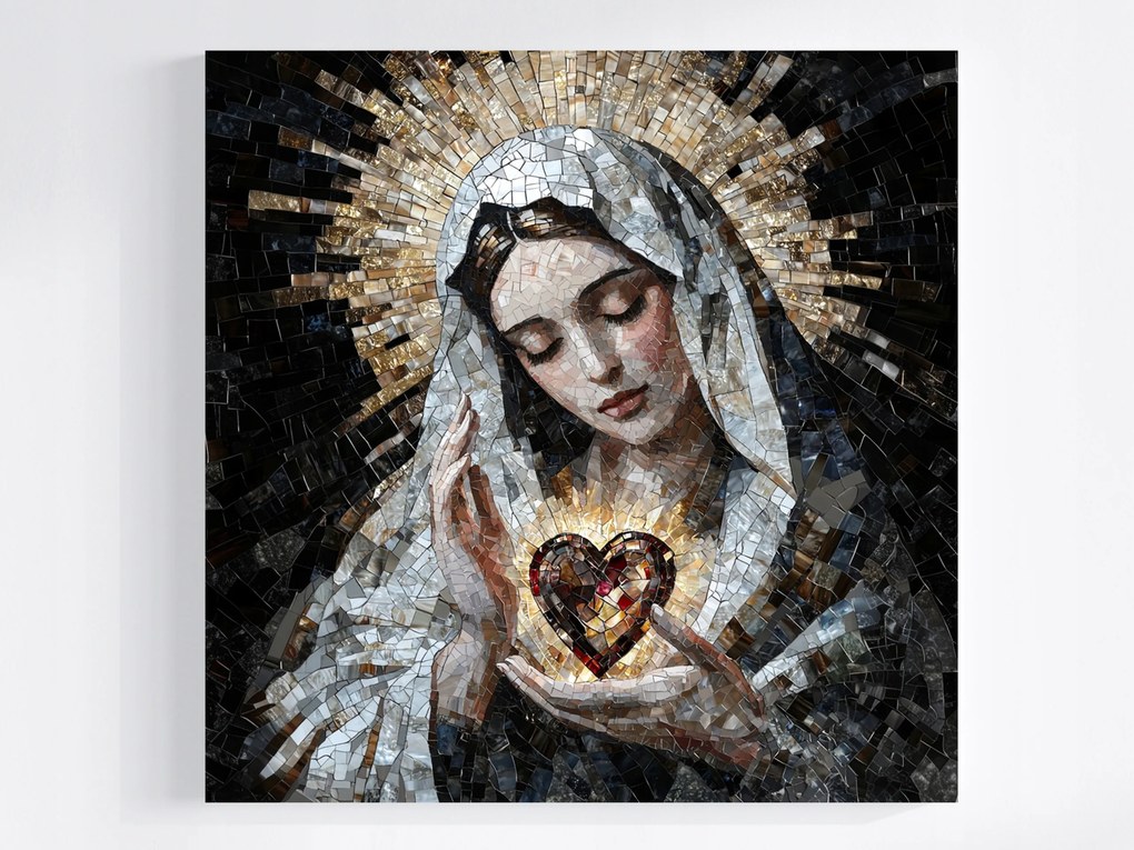 Vászonkép Canvas Vallás Mozaik Szűz Mária 80x80