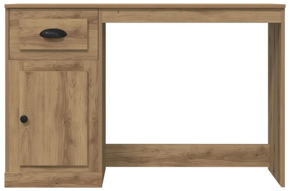 vidaXL Asztal tárolóval, Mesterséges tölgy, 50x115x75 cm, Mérnöki fa