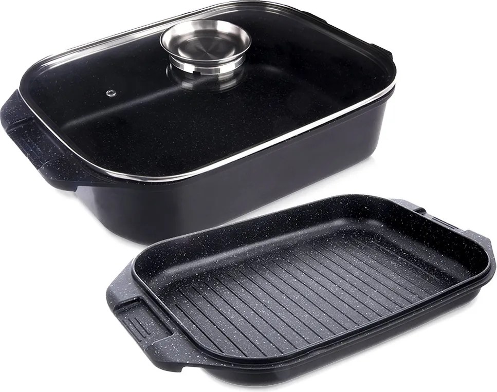 Gránit Serpenyő Fedővel 3AZ1BEN Grillserpenyő Indukciós